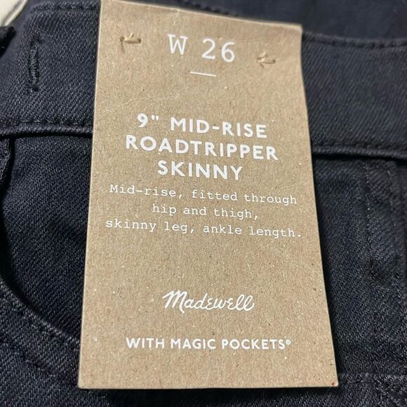 Madewell NWT 9" Mid Rise Roadtripper Skinny Jeans Size 26 in Bennett Wash - Picture 7 of 9
